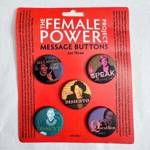 The Female Power Project Message Buttons Set of 5 NEW